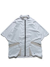 S24  / 09 —  ST-02  Stand Collar Tornado Zip Shirt  (Slate Grey)