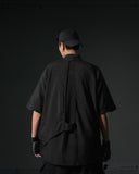 S24  / 09 —  ST-02  Stand Collar Tornado Zip Shirt  (Black)