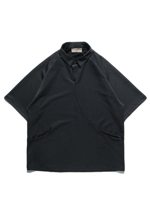 S24  / C-03-T3   Crescent Polo Shirt  (Black)