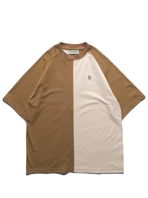 S24  / C-04-T   Dual Stitching Oversized T-shirt  (Brown)