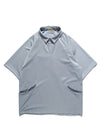 S24  / C-03-T3   Crescent Polo Shirt  (Stone Blue)