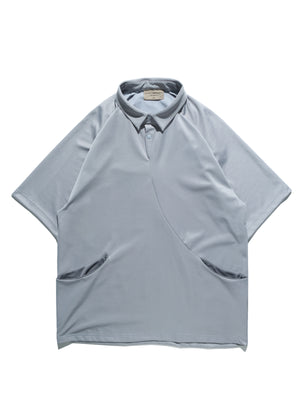 S24  / C-03-T3   Crescent Polo Shirt  (Stone Blue)