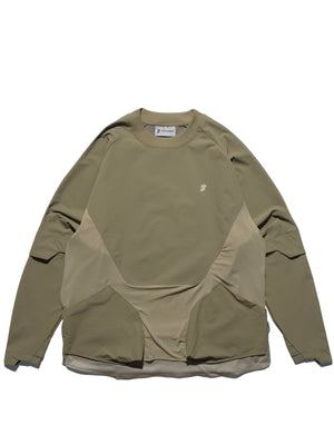 P.R.E /S24-PS-T1   Hierarchical Tornado Long Sleeves T-shirt (Beige Green)