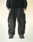 A24-P-02 Trapezoid Magnetic Arc Wide Pants (Black)