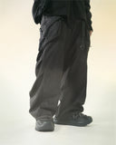 A24-P-02 Trapezoid Magnetic Arc Wide Pants (Black)