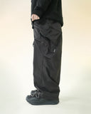 A24-P-02 Trapezoid Magnetic Arc Wide Pants (Black)