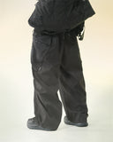 A24-P-02 Trapezoid Magnetic Arc Wide Pants (Black)